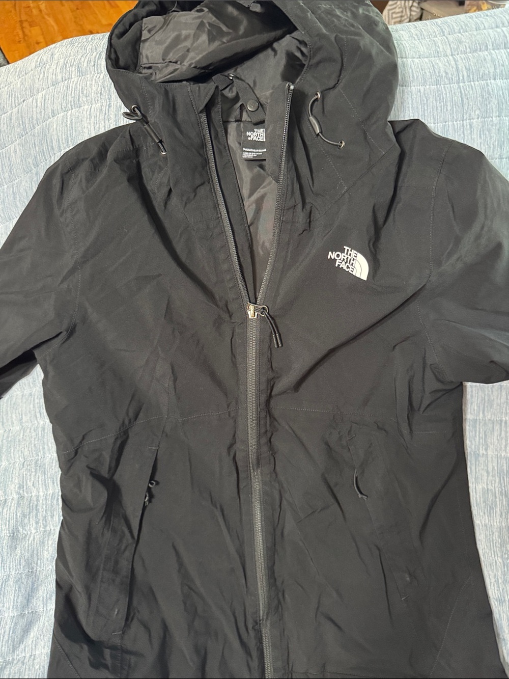 The North Face Black Hooded Rain Shell Jacket
